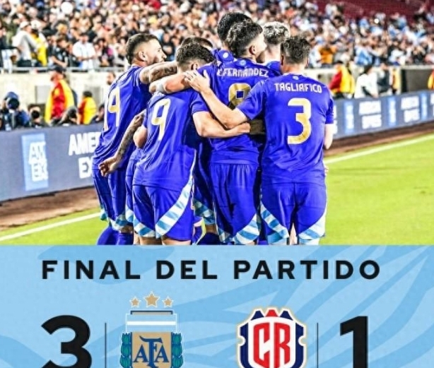 友谊赛阿根廷3:1哥斯达黎加迪马利亚上演任意球破门